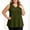 Army Green, variant on Hot Pink Womens Plus Size V-Neck Sleeveless Tank Top - Loose Fit Flowy Swing Pleated Summer Top,Size 5XL