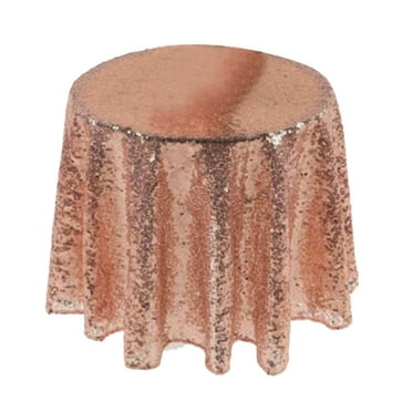 Zhaomeidaxi Glitter Sequin Round Gold Table Cloth Cover Rose Silver ...