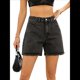 thumbnail image 1 of Pantalones Cortos Vaqueros para Mujer, Informales, de Verano, de Cintura Media, Deshilachados, Elásticos y Rotos. Negro XS, 1 of 10