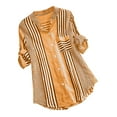 thumbnail image 1 of QIPOPIQ Womens Button Down Shirts Striped Classic Long Sleeve Collared Office Work Blouses Tops with Pocket Clearance, 1 of 6