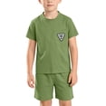 thumbnail image 2 of Amidoa Girls Summer Outfit Sets 2 Piece T-Shirt Short Sleeve and Shorts Set Kids Clothing Sets Army Green Size 4T, 2 of 8