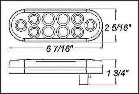 KT Pair (2 pcs) 6" Oval Red LED Brake/Stop/Turn Tail Lights Kit (DOT SAE) with Grommet & Pigtail for Truck, Trailer, Tractor & Jeep