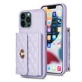 thumbnail image 1 of Nalacover for iPhone 13 Pro Max Crossbody Wallet Case, Elegant Premium PU Leather Shoulder Strap Lanyard Cover with Metal Lock Button Card Slots Soft Silicone Shockproof Case,Lightpurple, 1 of 5