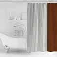 thumbnail image 4 of Boho Brown Leather Texture Shower Curtains for Bathroom Waterproof Fabric Bath Curtains Decor Bath Tub Curtain Modern Black Striped Decorative Shower Curtain Sets with 12 Hooks, 72x72 Inch, 4 of 6