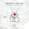thumbnail image 3 of Highland Cow Necklace 925 Sterling Silver Cute Calf July Birthstone Heart Pendant Necklaces for Women Mother Daughter Birthday Jewelry Gifts 18" + 2", 3 of 5