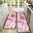 thumbnail image 4 of Kitchen Rugs Sets Of 2,Pioneer Flower Floral Print Pattern Anti Fatigue Kitchen Mat Rugs Non Slip Washable,Decorative Kitchen Floor Mats for Kitchen,Sink,Laundry,17"x47"+17"x47", 4 of 5
