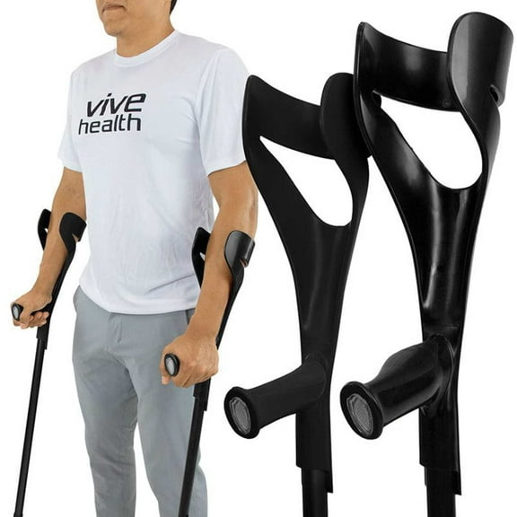 Vive Forearm Crutches - Pair Canadian Elbow Lofstrand For Adults, Adjustable
