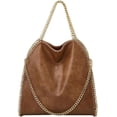 thumbnail image 1 of LHSHID Vegan Leather Hobo Bag for Women PU Leather Shoulder Bag Large Handbag Totes Trendy Chain Purse Top Handle Bag, 1 of 8