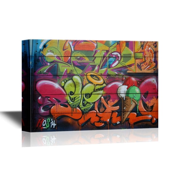 wall26 - Canvas Wall Art - Modern Graffiti - Gallery Wrap Modern Home Art | Ready to Hang - 12x18 inches