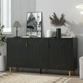 thumbnail image 2 of 65" Modern TV Stand with 3 Doors & Adjustable Shelves​ – Scandinavian Style Media Console for 70" TVs, Entertainment Center with Metal Legs, 2 of 18