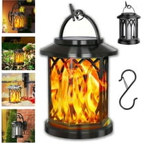 1 PC Upgraded Flickering Flame Solar Lantern Outdoor Waterproof Light, Dancing Flame Solar Lantern Outdoor Lights, Auto On/Off Hanging LED Fire Lanterns for Yard Patio Garden Decor