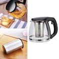 thumbnail image 4 of Shisuyan 1100ML Household Glass Teapot Heat Resistant Glass Teapot Borosilicate Teapot with Stainless Steel Infuser Tea Maker Set(Black）, 4 of 8