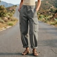 thumbnail image 2 of Womens Barrel Baggy Cargo Pants Casual High Waisted Wide Leg Hiking Joggers with Pockets Gray XXXL(XXXL), 2 of 7