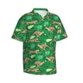 thumbnail image 2 of Daiia Leopard Print Hawaiian Shirt for Men Gentle Cotton Regular Short Sleeve Casual-Large, 2 of 9
