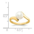 thumbnail image 2 of Solid 14k Yellow Gold 7mm Freshwater Cultured Pearl Ring Band Size 7.5, 2 of 3