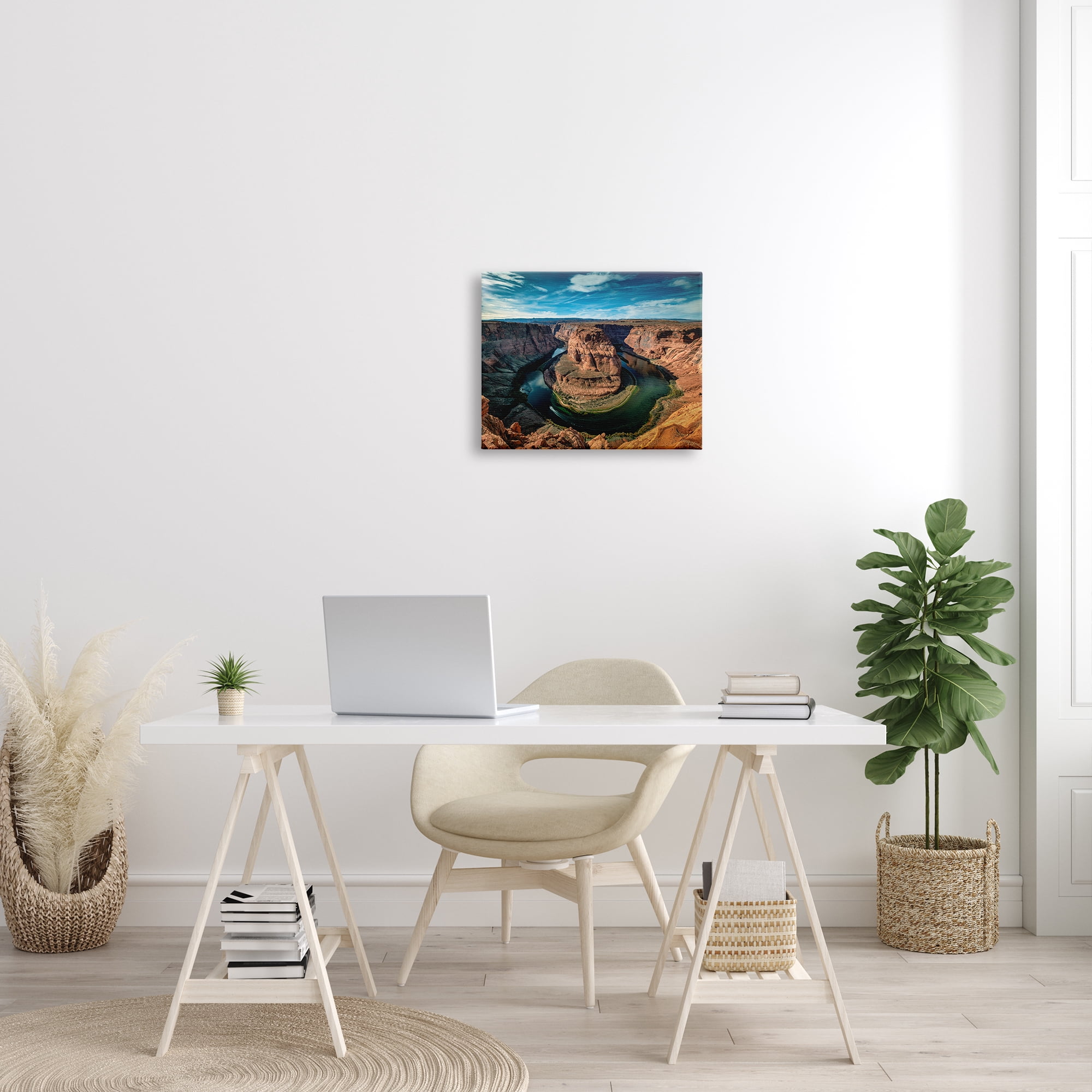 Stupell Industries Red Canyon Mesa Cliffs Surrounding River Water Photograph Gallery Wrapped Canvas Print Wall Art, Design by Andy Crawford Photography