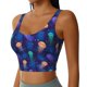 thumbnail image 2 of Balery Jellyfish colorful Sujetadores deportivos con espalda cruzada para mujer, acolchados, sin costuras, de alto impacto, ideales para yoga, gimnasio, entrenamiento y fitness.-X-Large, 2 of 8