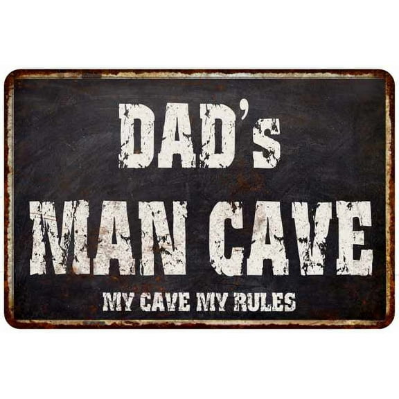 DAD's Man Cave Black Grunge Sign Home Decor Gift Cave Funny 208120004500