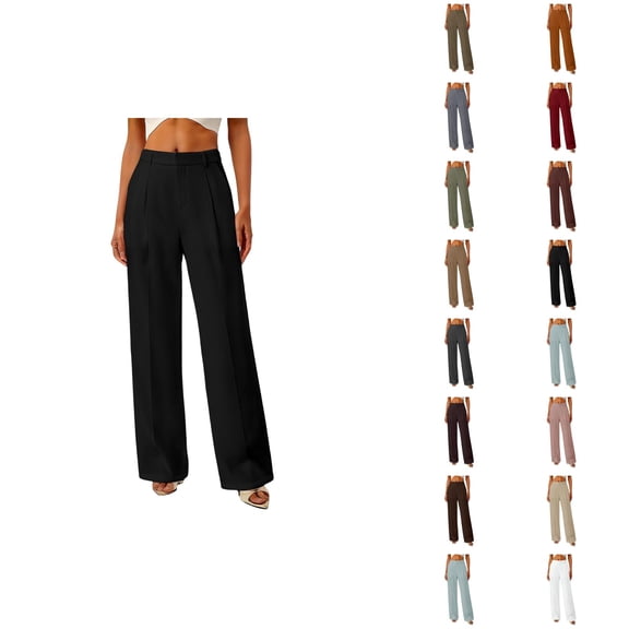 Dress Pants Women High Waisted Wide Straight Leg Loose Business Casual Office Work Pants Slacks for Women