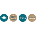 thumbnail image 2 of Darling Souvenir Candy 190 Pcs Graduation Theme Stickers DIY Chocolate Labels-Teal Blue & Brown(Burlap), 2 of 2