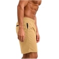 thumbnail image 5 of Ecqkame Mens Athletic Shorts Elastic Waist Drawstring Loose Straight Leg Shorts Outdoor Hiking Workout Casual Versatile Shorts Yellow L, 5 of 9