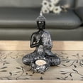 thumbnail image 2 of Portavelas de Buda, figura, portavelas, escultura, sala de estar Plata, 2 of 8