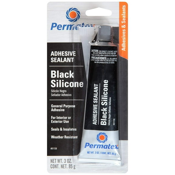Permatex Black Silicone Adhesive Sealant Automotive Adhesives, 3 oz Tube