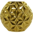 thumbnail image 6 of CosmoLiving by Cosmopolitan 11" Geometric Faceted Gold Aluminum Vase, 6 of 7