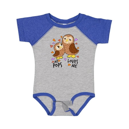 

Inktastic My Pops Loves Me- Cute Owl Family Gift Baby Boy or Baby Girl Bodysuit