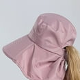 thumbnail image 4 of Women Sun Hat Wide Brim Protection Beach Hat How Irregular Wear Ponytail Summer Hats, 4 of 4