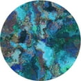 thumbnail image 1 of Ahgly Company Machine Washable Indoor Round Transitional Blue Jay Blue Area Rugs, 8' Round, 1 of 7