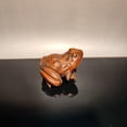 thumbnail image 2 of vintage frog statue home decor living room wood sculpture wooden figurine carved souvenir amusing, 2 of 4
