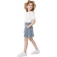 thumbnail image 3 of 2025 Girl's Denim Skirts Elastic Waist Pleated Toddler Girls Jean Skirt, 3 of 5