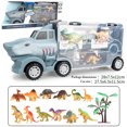 thumbnail image 3 of Juego de juguetes de dinosaurios para niños, Mini dinosaurio lindo y divertido, figura de juguete, coche de transporte de dinosaurios, 3 of 8