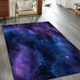 thumbnail image 3 of Abstract Starry Sky Washable Area Rugs 4'x6', Blue Purple Black Night Sky Star Low Pile Throw Living Room Rug Non-Slip Sturdy Edge Binding Carpet for Indoor Entryway Bedside Kitchen, 3 of 9