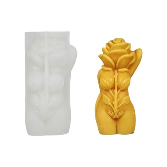 ZYHARUKO Human Body Candle Molds Rose Mushroom Body Silicone Mould Plaster Molds Handmade Scented Candle Molds Ornament Molds