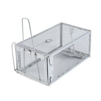 Clearance! Mousetrap under$10 24inch Foldable Humane Live Animal Trap Cage for Squirrel Rat Bunny Mink No-Kill Bait Trapping Kit Catch and Release Silver