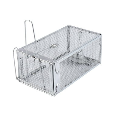 Clearance! Mousetrap under$10 24inch Foldable Humane Live Animal Trap Cage for Squirrel Rat Bunny Mink No-Kill Bait Trapping Kit Catch and Release Silver