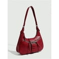 thumbnail image 2 of Ladies Hobo PU Leather Clutch Bag Shoulder Bag with Buckle Zip Vintage Handbag, 2 of 4