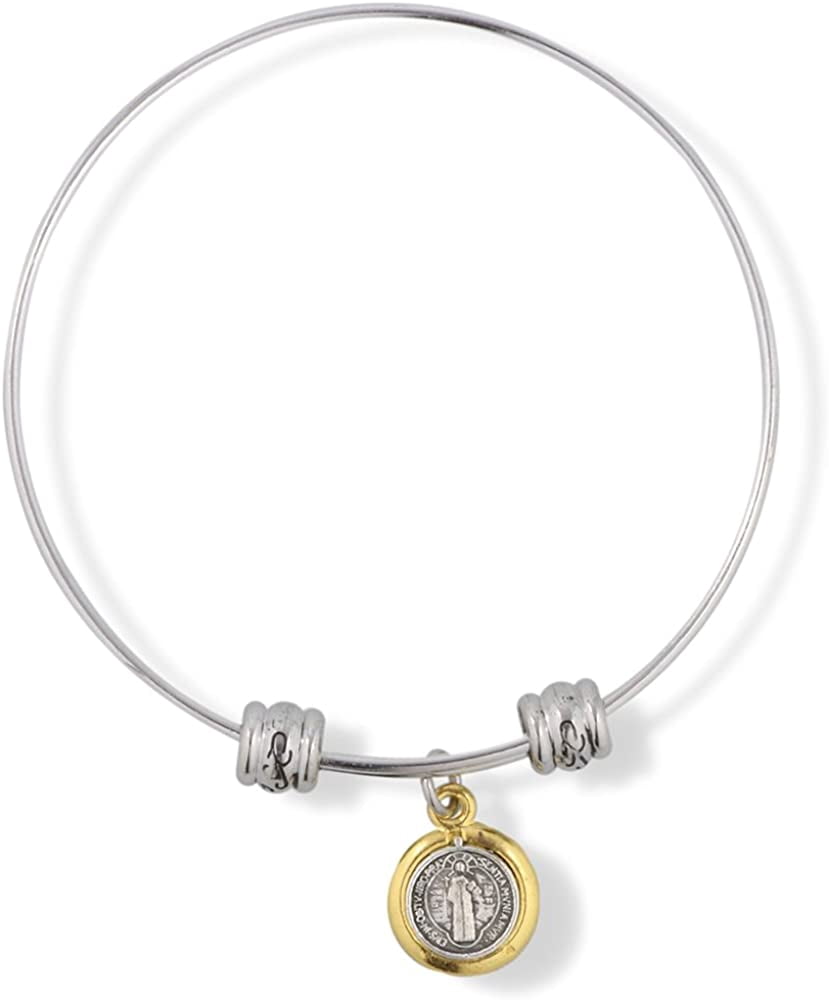 St. Benedict Stainless Steel Bracelet For Men & Women - Hypoallergenic Religious Medallion Jewelry - View #10
