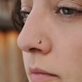 thumbnail image 2 of Nose Stud Screw Shaped, Nostril Corkscrew Piercing for Women Men Handmade 3mm Left Side, 18 GA Hammered Gold Filled, 2 of 9