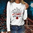 thumbnail image 2 of Odeerbi Christmas Tops For Women Long Sleeve Blouses Christmas Tree Print 2025 Casual Round Neck T-shirt White, 2 of 7