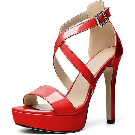 

SHYKA Women Sexy Strappy Heeled Sandals 3.4 Ankle Strap Pointed Open Toe High Heels Lace Up Stiletto Criss-Cross Strappy Sandals Party Dress Shoes