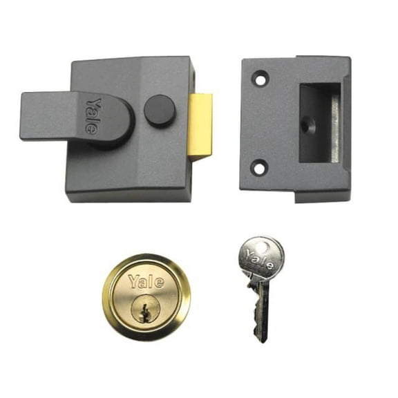 Yale Locks - 85 Deadlocking Nightlatch 40mm Backset DMG Finish Box