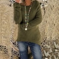 thumbnail image 2 of Femmes Pulls Solide Ample Coupe Chemisier Lghitweight Comfortable Tops Automne Hiver Manches Longues Casual Col Rond Pull Tops Tops Noir S, 2 of 4
