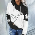 thumbnail image 2 of Yuanlong Womens Hoodies Oversized Dog High Five Graphic Long Sleeve Hoodie Spring Outings Dog Mom Fashion Relaxation Tops, 2 of 4