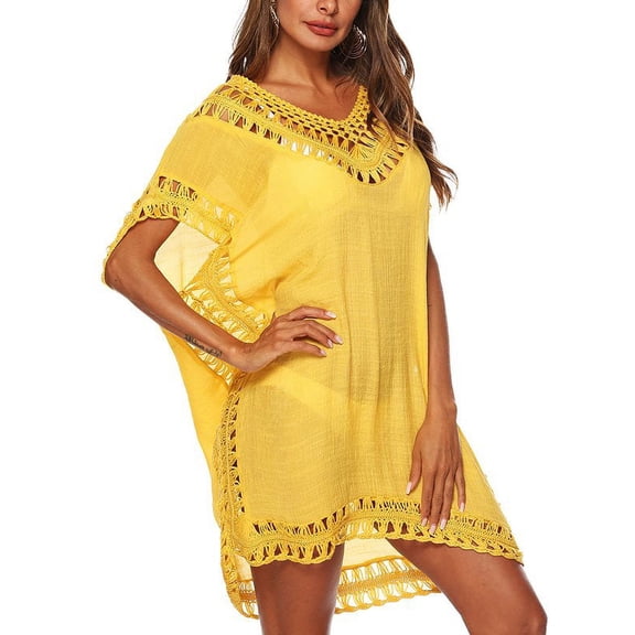 Sinhoon 2022 Casual Summer Swimsuit Cover Up for Women Loose Beach Bikini Loose Dress