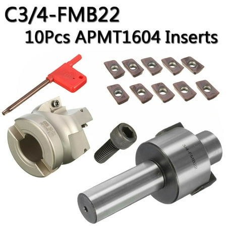 

C3/4-FMB22 Holder Face Mill Cutter 400R-50-22 With 10Pcs APMT1604 Carbide Insert