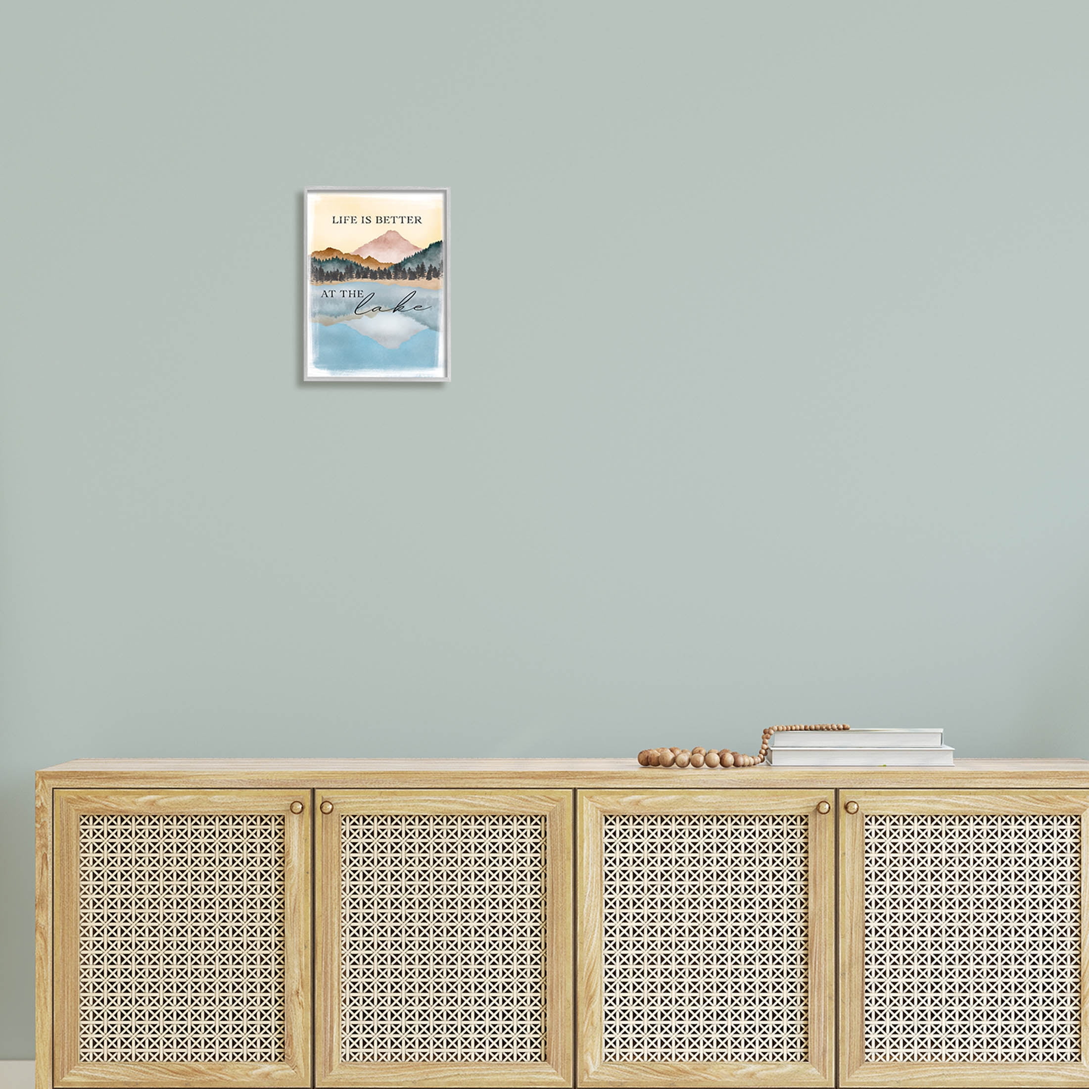 Stupell Industries Better At Lake Phrase Graphic Art Gray Framed Art Print Wall Art, Design by JJ Design House LLC