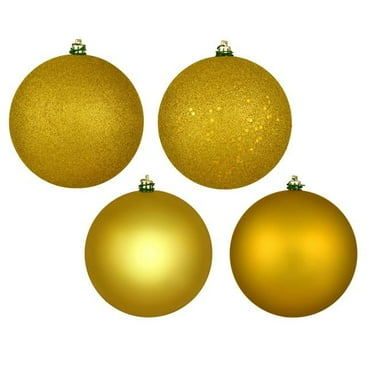 6 in. Medallion 4-Finish Ball Ornament Assorted - Bag of 4